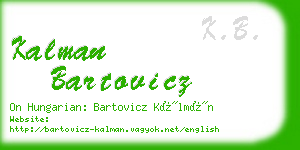 kalman bartovicz business card